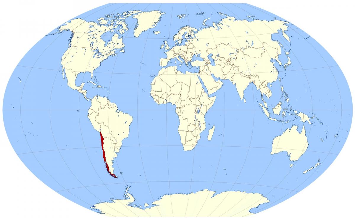 mapa świata pokazująca Chile