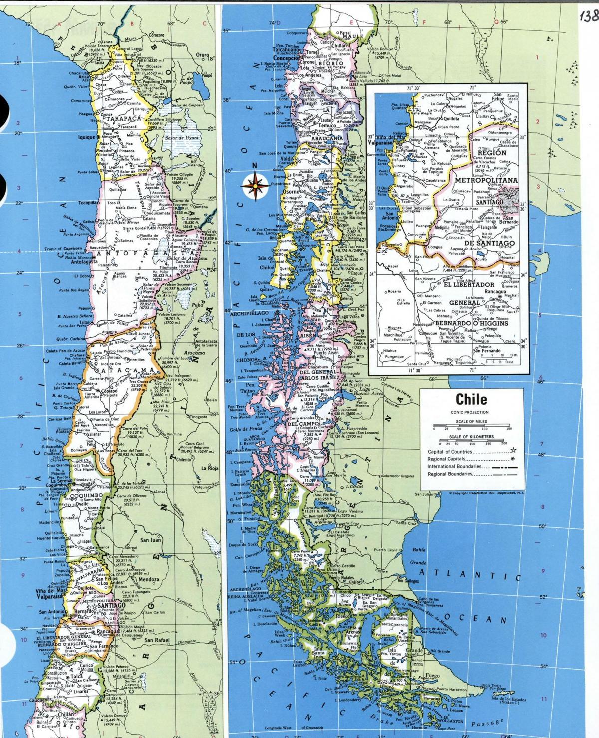 Mapa szczegółowa Chile