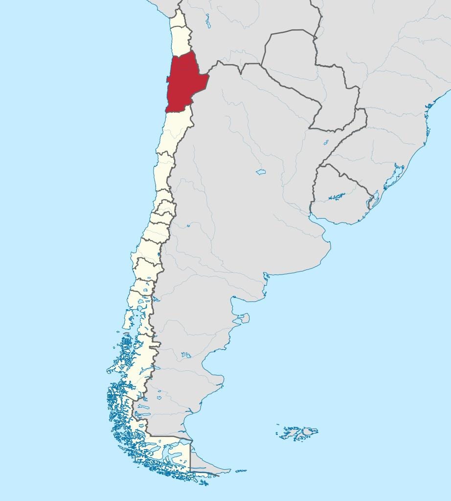 Mapa antofagasta, Chile