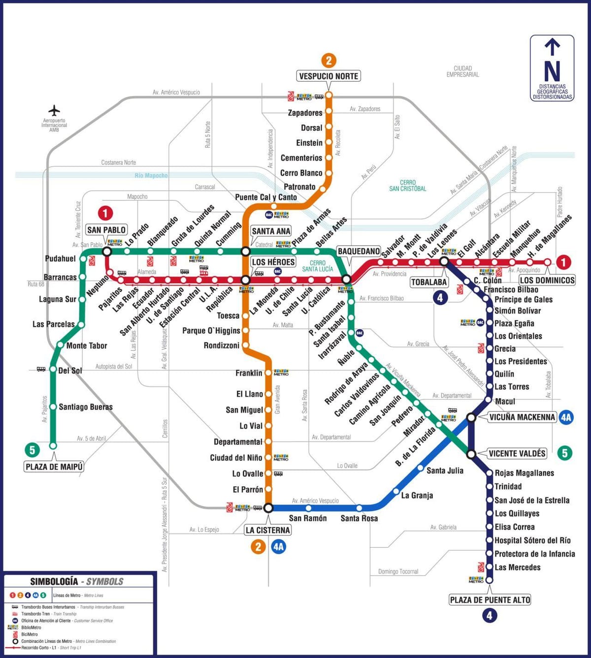 Mapa metra Chile