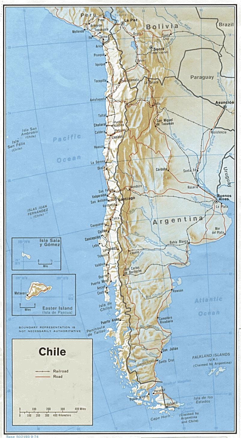 Chile kolejowej mapie