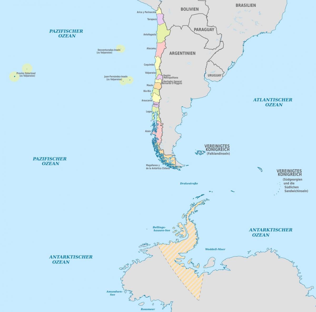 Mapa Chile wyspy