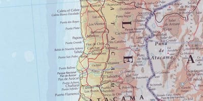 Mapa Chile drodze 