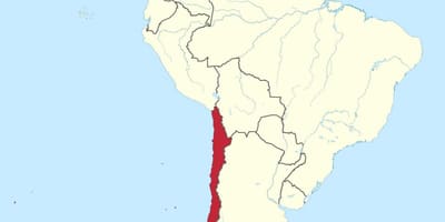 Chile na mapie Ameryki Południowej