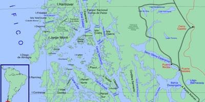 Mapa chilijskich lodowców