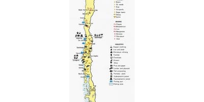 Mapa Chilijskie porty