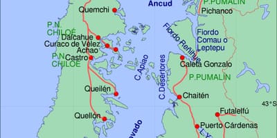 Mapa chiloé w Chile