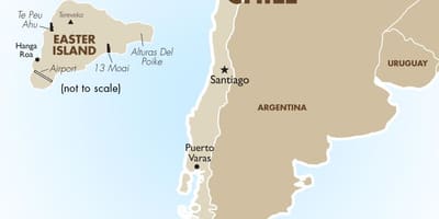 Mapa Chile, w tym wyspa Wielkanocna
