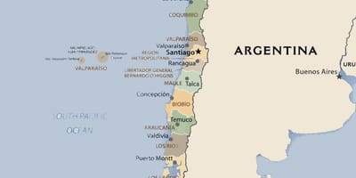 Mapa politycznych Chile
