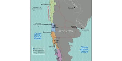 Mapa valdivia w Chile