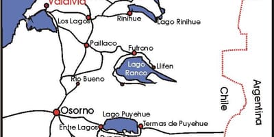 Mapa widniejące w Chile
